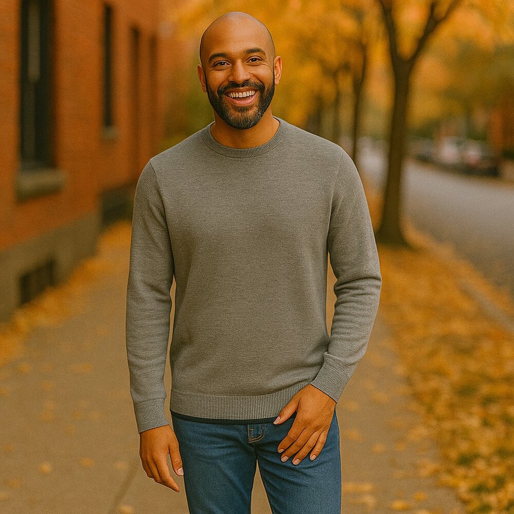 Edun‎ Sweater Men's Merino Wool Size Small Crew Neck Gray Pullover Jumper